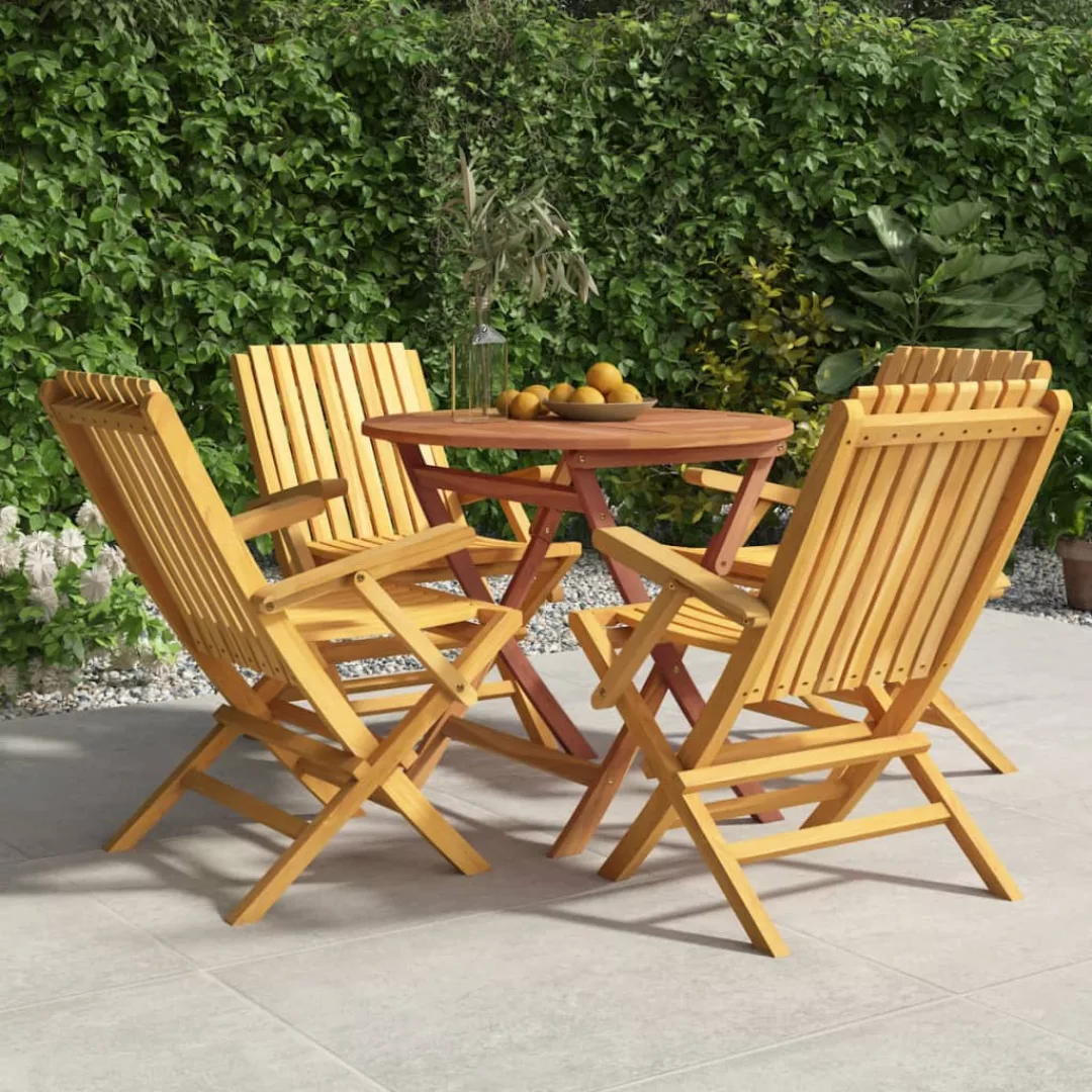 Vidaxl 5-tlg. Garten-essgruppe Massivholz Teak günstig online kaufen