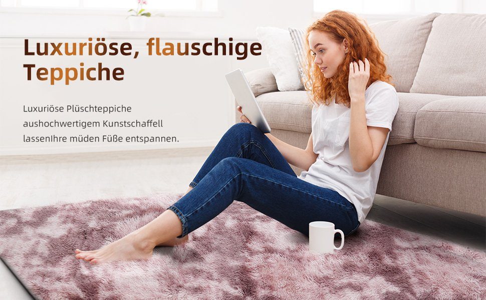 Simloveve Hochflor-Teppich besonders weich und kuschelig, günstig online kaufen