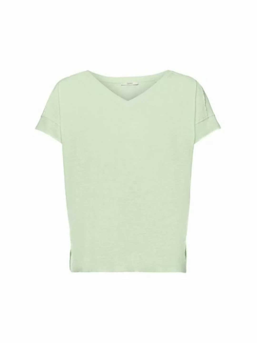 Esprit T-Shirt Baumwoll-T-Shirt mit V-Ausschnitt (1-tlg) günstig online kaufen