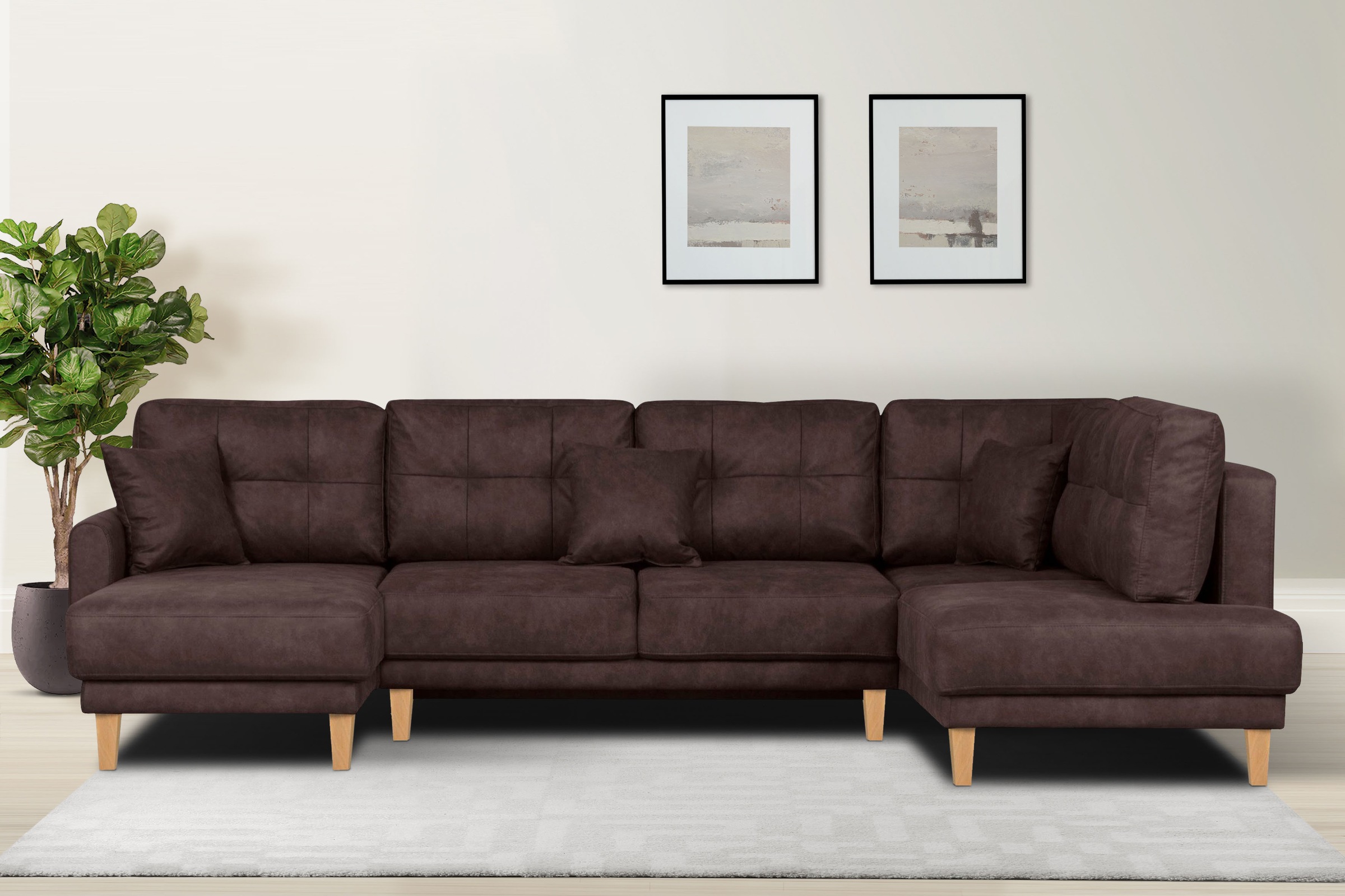 Home affaire Wohnlandschaft "TRIPLO U-Form wahlweise mit Schlaffunktion, B/ günstig online kaufen