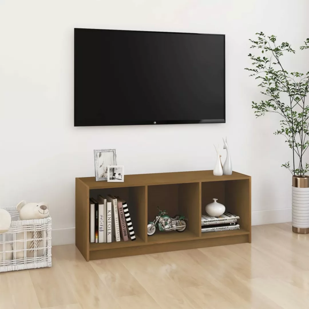 vidaXL TV-Schrank TV-Schrank Honigbraun 104x33x41 cm Massivholz Kiefer Lowb günstig online kaufen