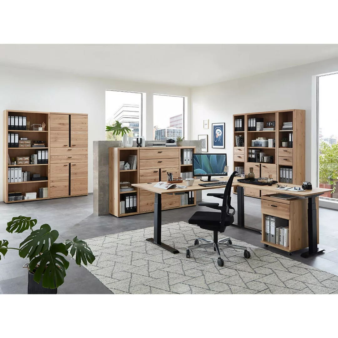 Büromöbel Set 10-teilig SARINA-36 mit höhenverstellbarem Winkelschreibtisch günstig online kaufen