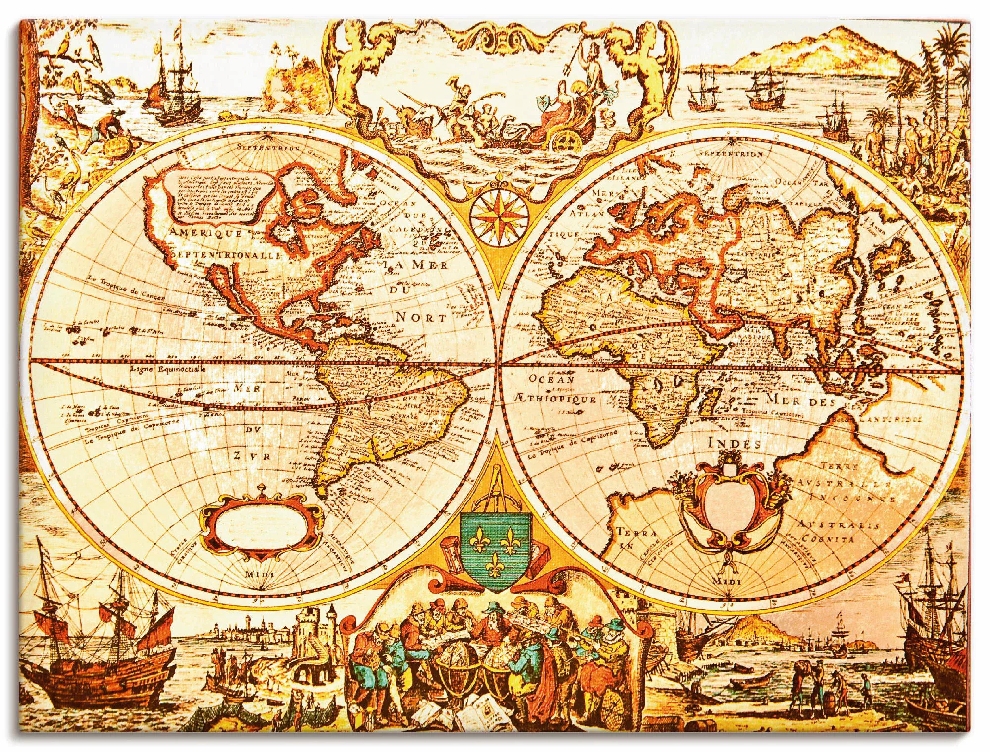Artland Wandbild "Antike Weltkarte", Landkarten, (1 St.) günstig online kaufen