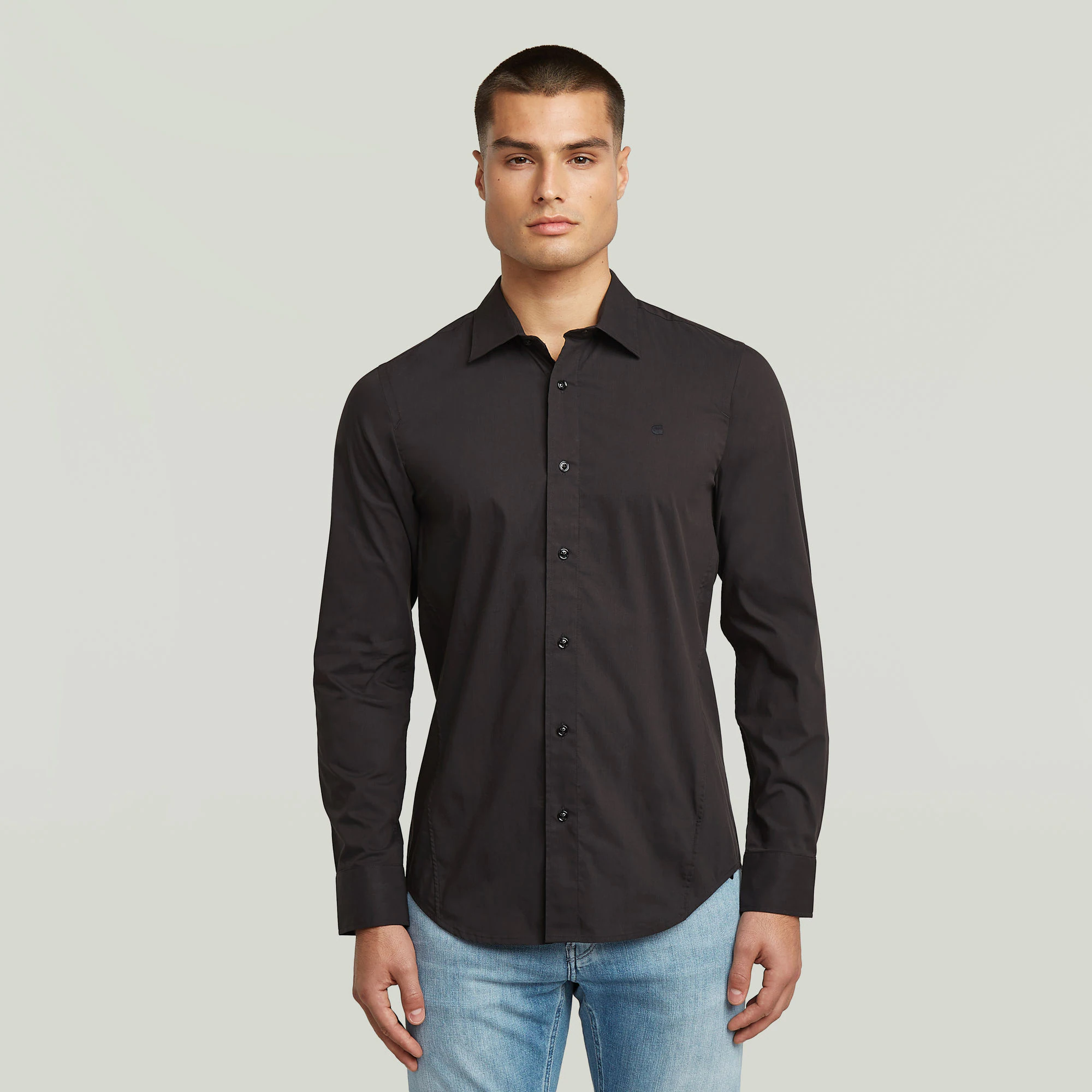 G-STAR Langarmhemd "Uniform Slim Shirt ls", mit gesticktem Logo günstig online kaufen