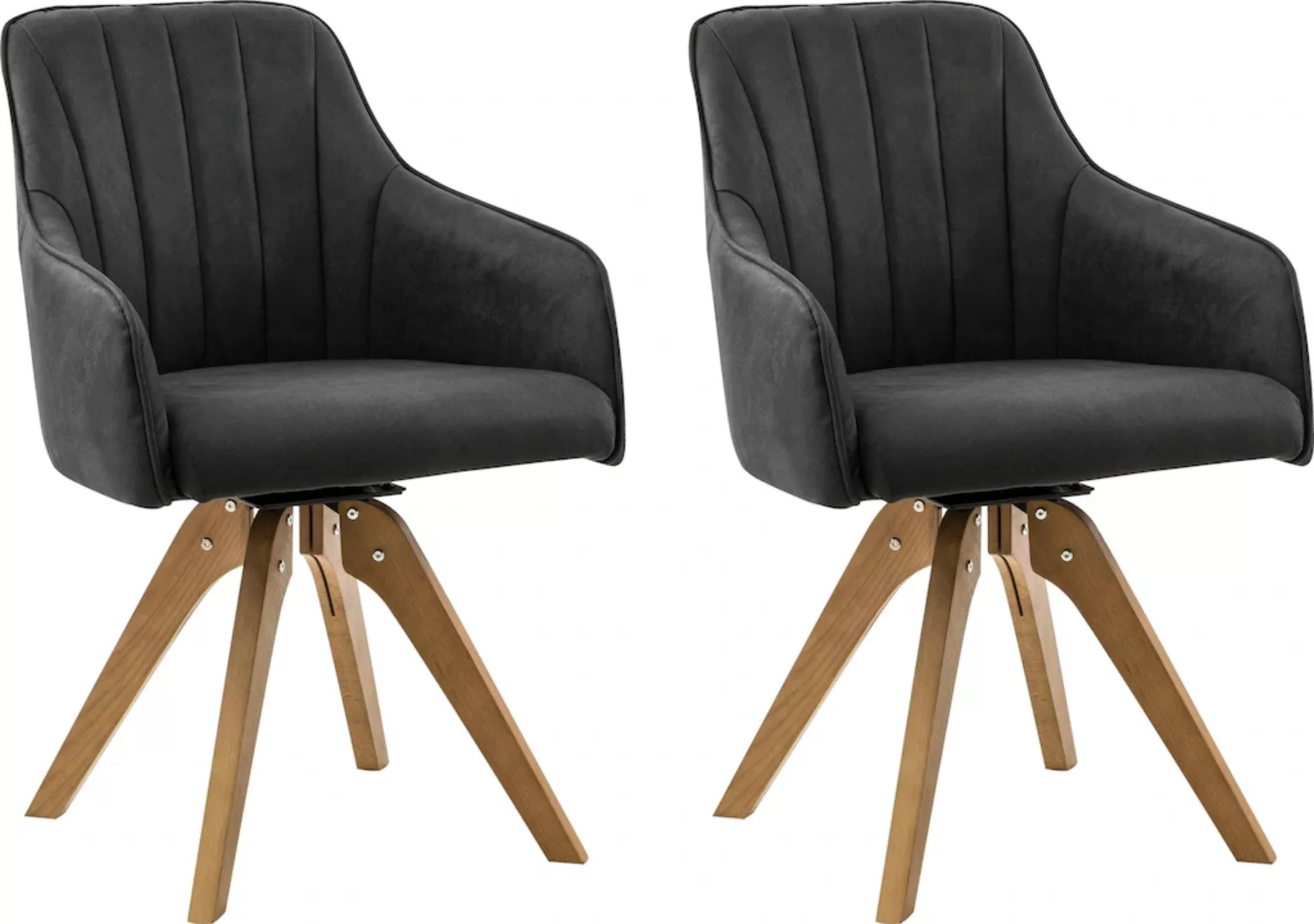 Home affaire Drehstuhl "Formentor", (Set), 2 St., Microfaser, mit Rückenste günstig online kaufen