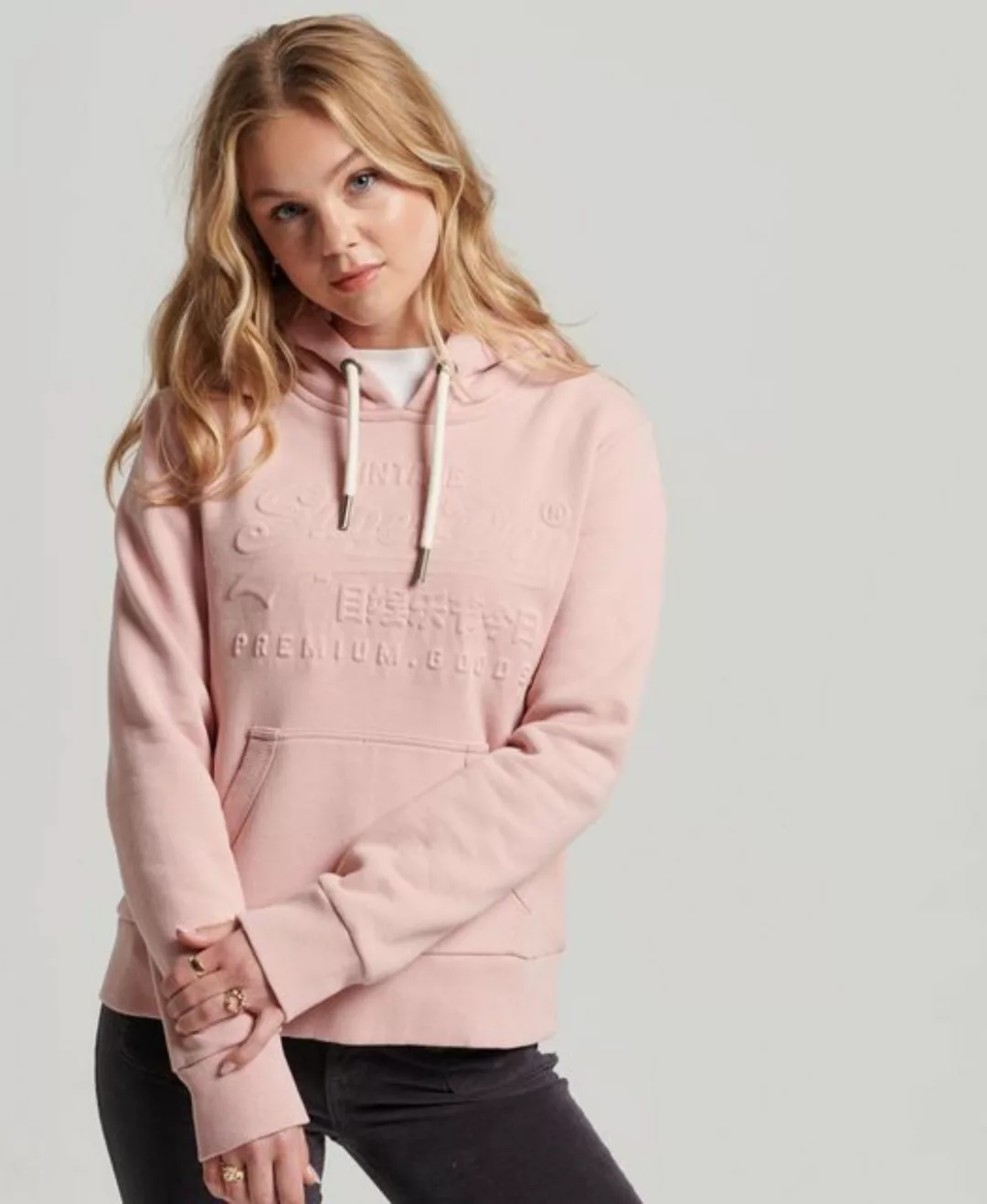 Superdry Hoodie EMBOSSED VL HOODIE Vintage Blush Pink günstig online kaufen