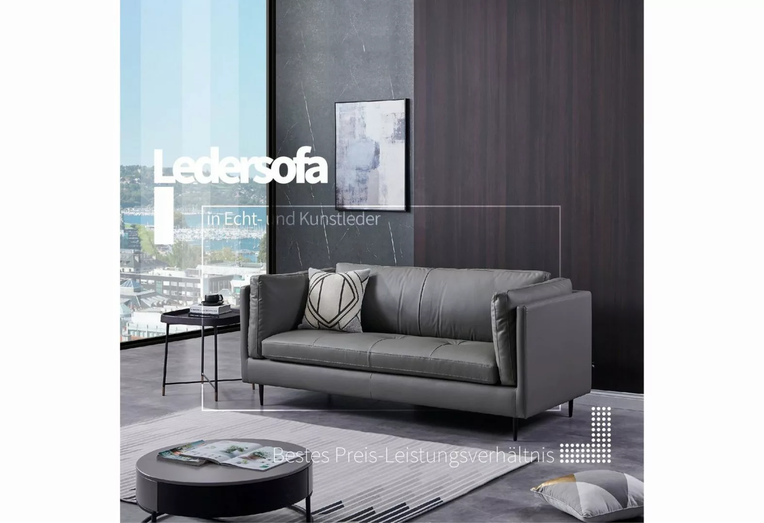V6 Sofa Ledersofas S126, edel & elegant Design, Bestes Preis-Leistungsverhä günstig online kaufen