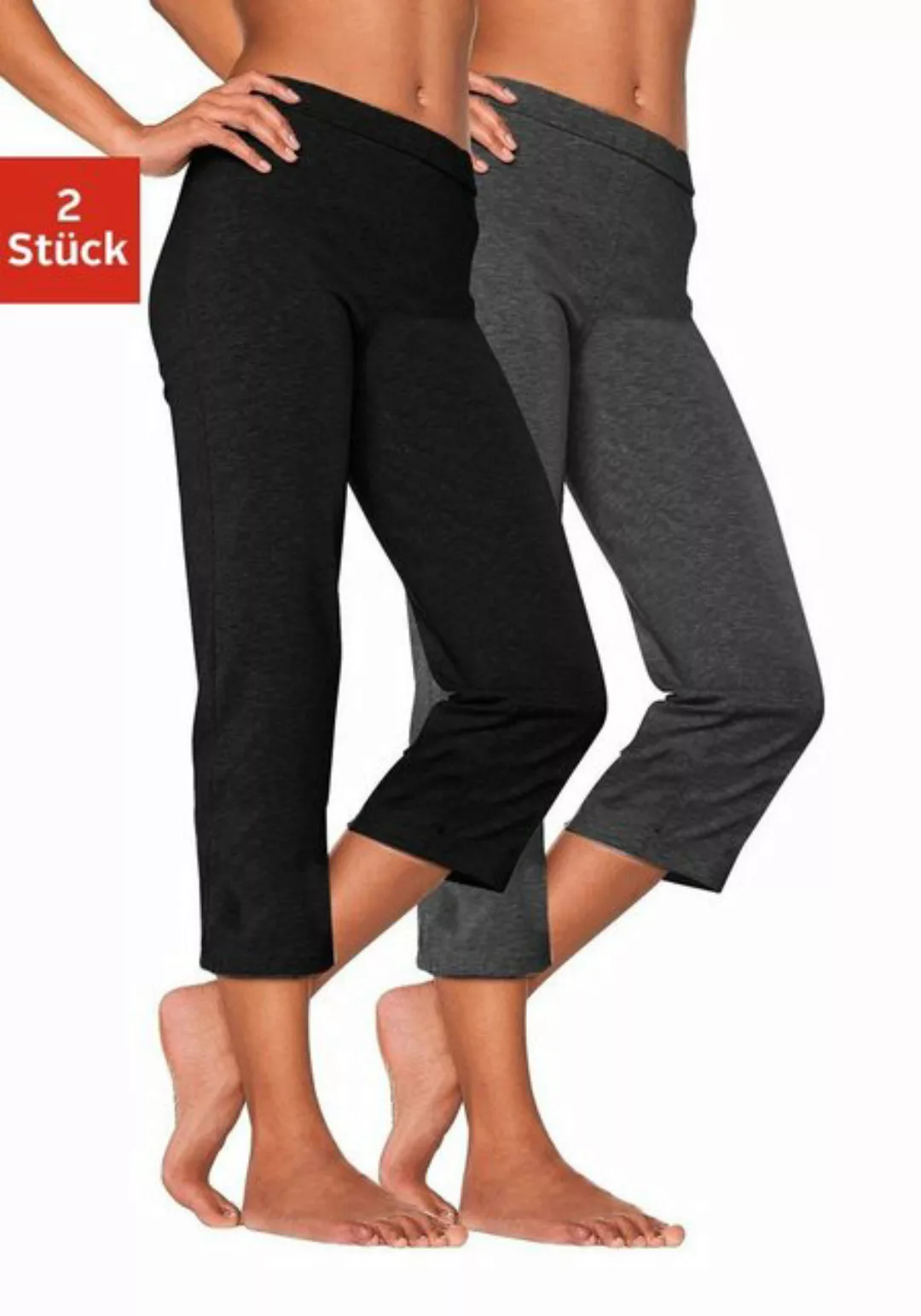 vivance active Caprihose (2er-Pack) mit Gummibund, Loungewear günstig online kaufen