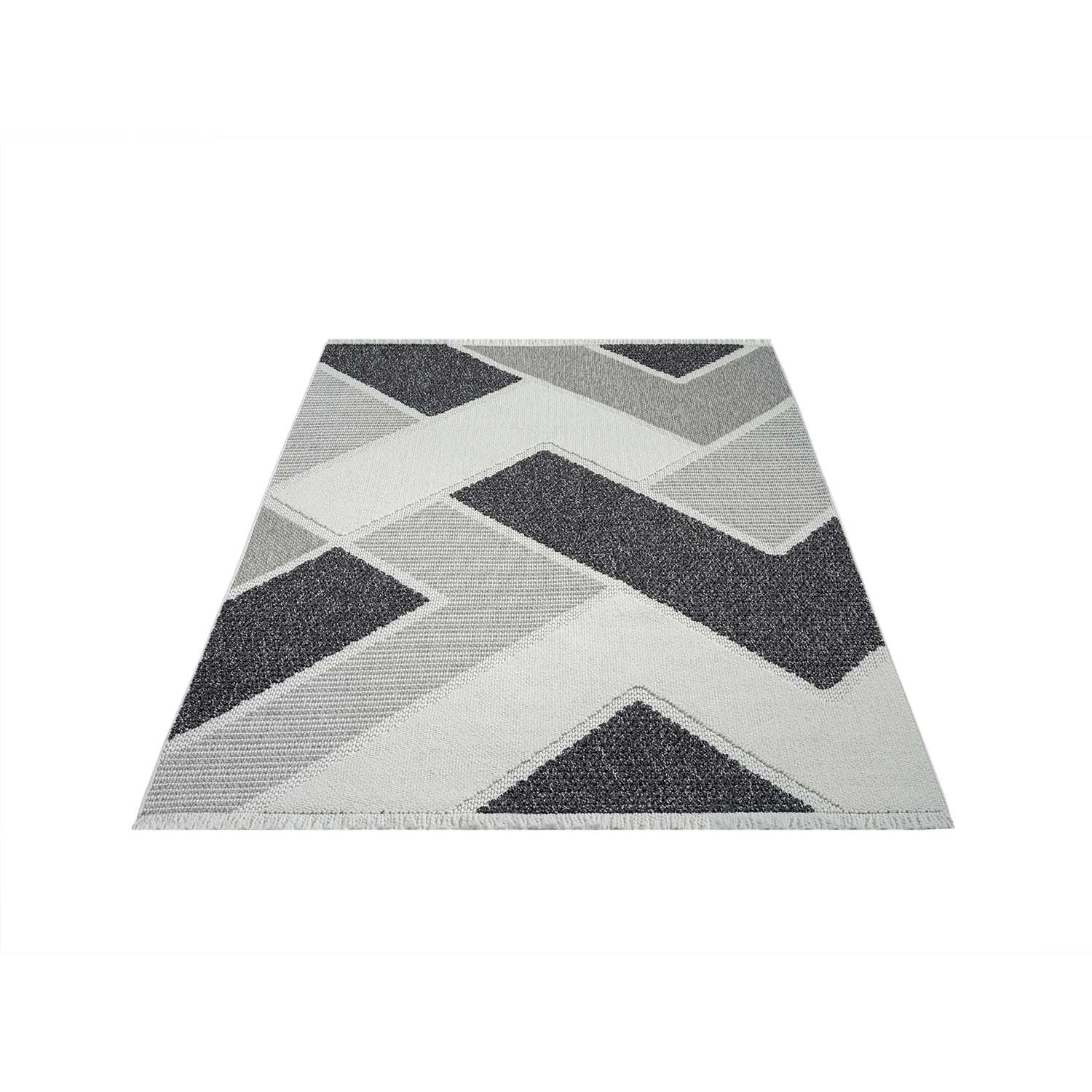 payé Teppich Linda 77 Kurzflor 200x290 cm Grau Geo-Muster günstig online kaufen