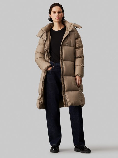 Calvin Klein Jeans Langjacke DOWN LONG PUFFER mit Logodruck günstig online kaufen