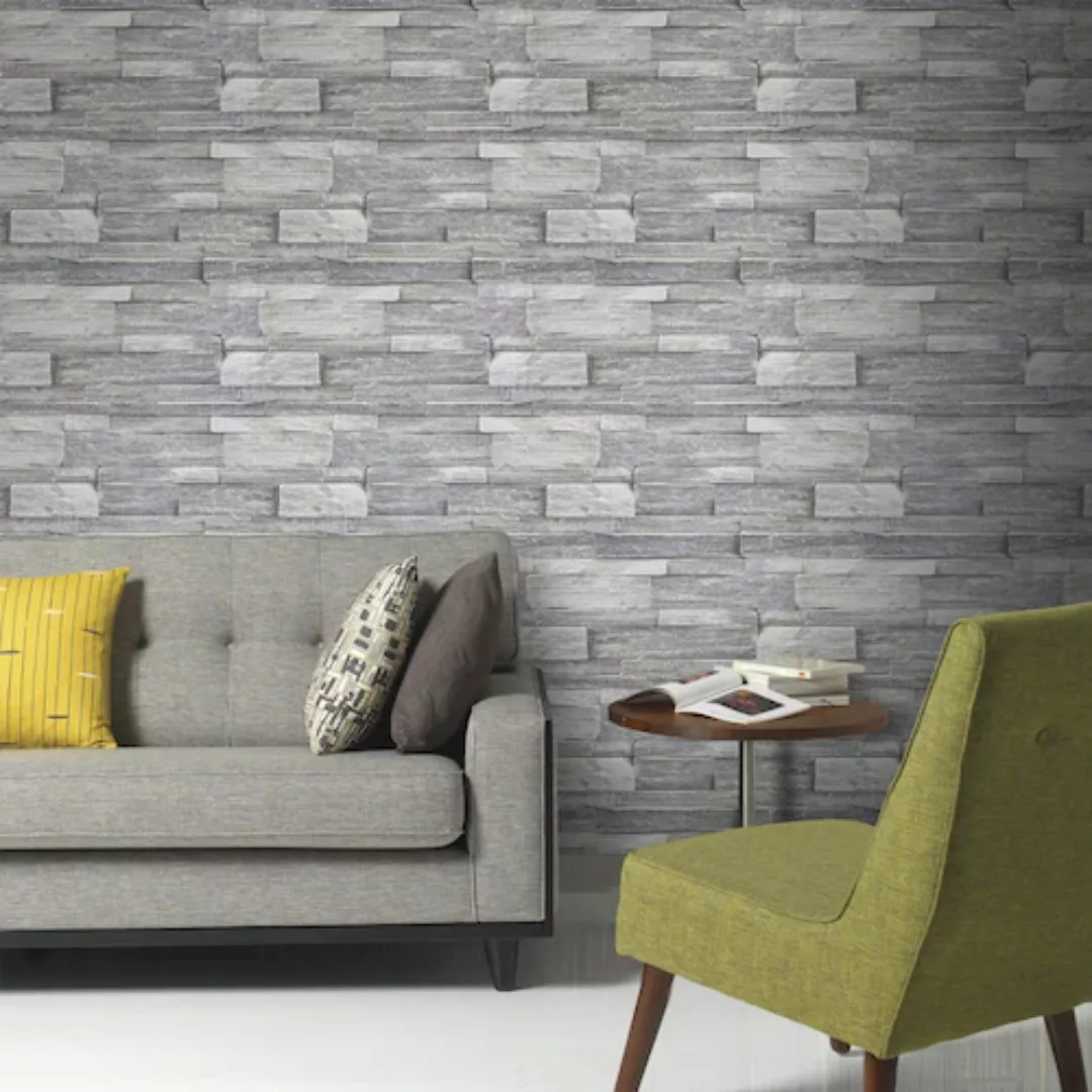 Superfresco Easy Vliestapete Stone Wall Grey 10,05 x 0,52 m günstig online kaufen