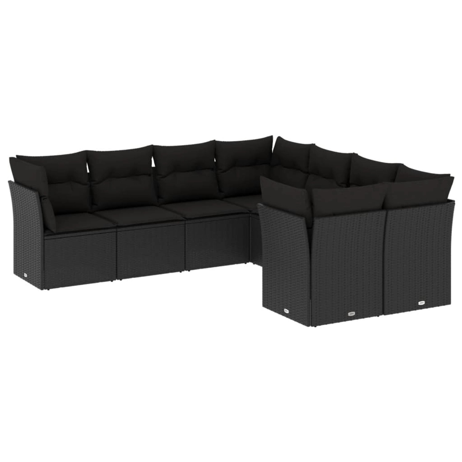 vidaXL 8-tlg Garten-Sofagarnitur mit Kissen Schwarz Poly Rattan Modell 13 günstig online kaufen