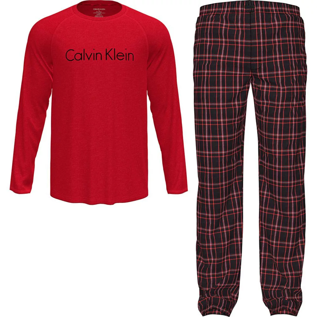 Calvin Klein Underwear Langarm-set Hosen Pyjama M Red Top / Vertical Boat S günstig online kaufen