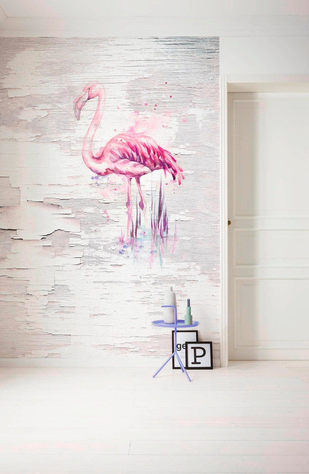 Sanders & Sanders Fototapete Flamingos Rosa und Crême-Weiß 200 x 250 cm 611 günstig online kaufen