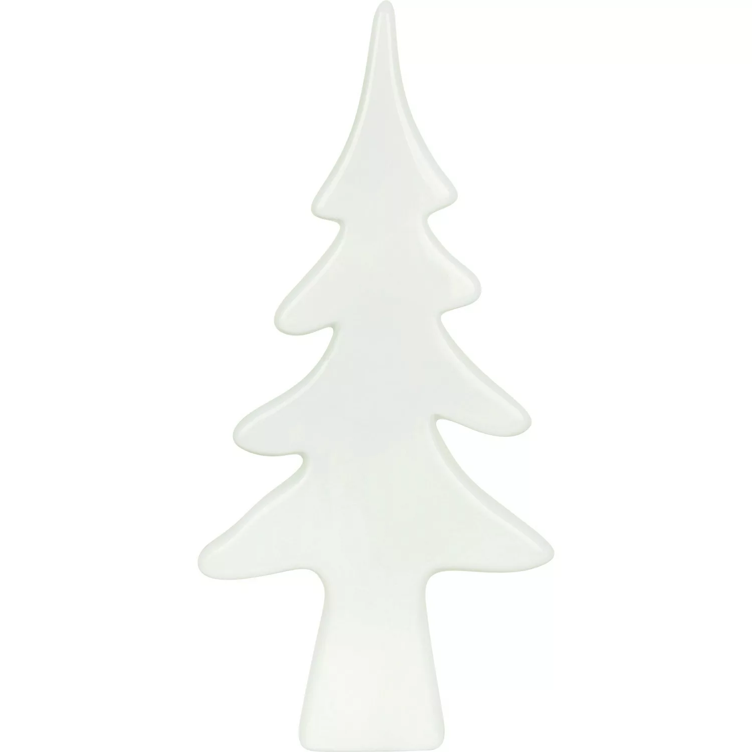 Deko-Figur Tannenbaum 22 cm x 10,5 cm x 3,5 cm Weiß günstig online kaufen