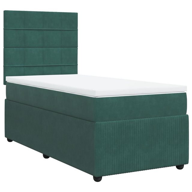 vidaXL Boxspringbett, Boxspringbett mit Matratze Dunkelgrün 80x200 cm Samt günstig online kaufen