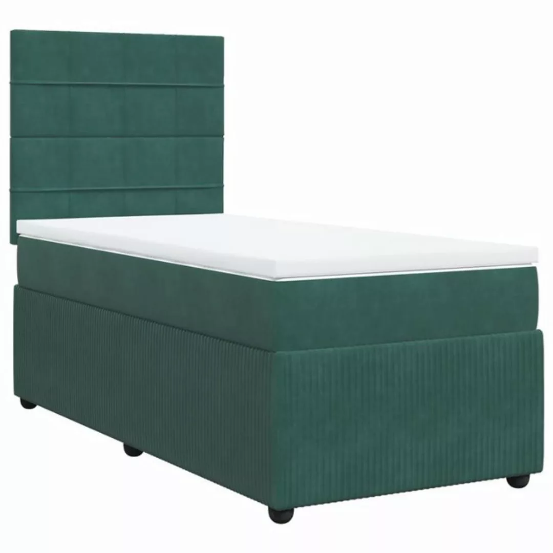 vidaXL Bett Boxspringbett mit Matratze Dunkelgrün 80x200 cm Samt günstig online kaufen