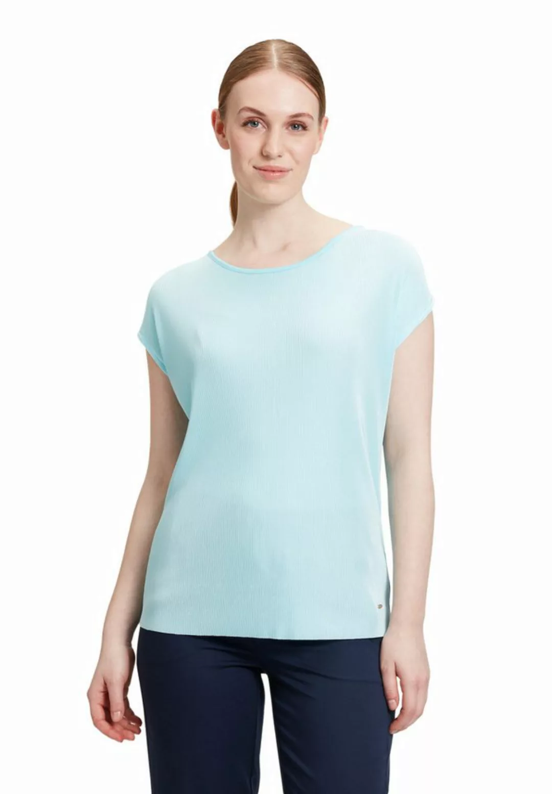 Betty&Co Kurzarmshirt Betty & Co Blusenshirt mit Plissee (1-tlg) Plissee günstig online kaufen