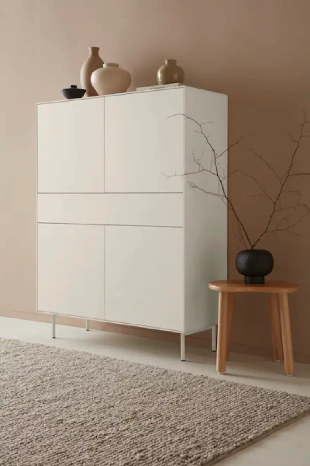 LeGer Home by Lena Gercke Highboard "Essentials", Höhe: 144cm, MDF lackiert günstig online kaufen