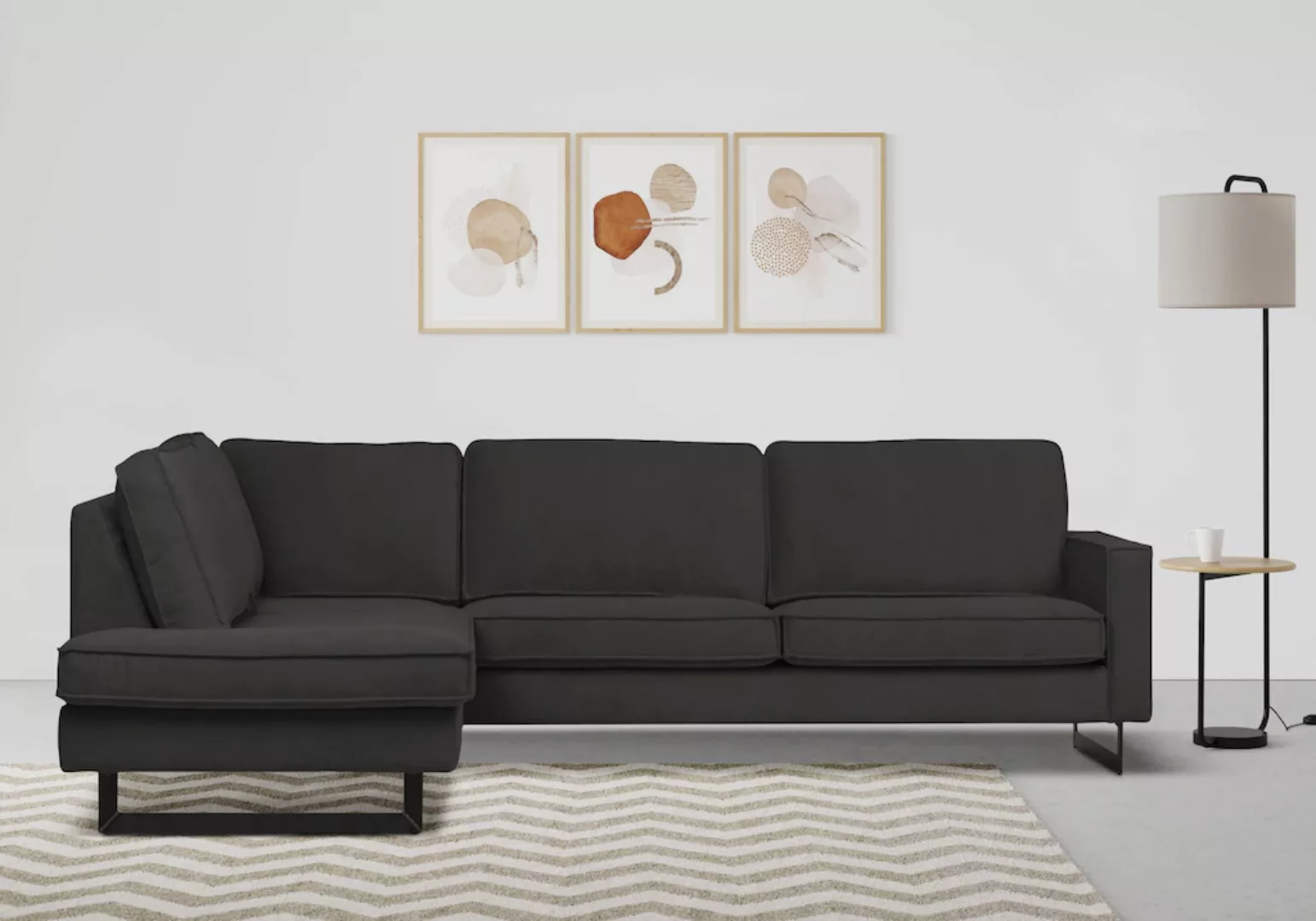 Places of Style Ecksofa Pinto, 290 cm, Ottomane links / rechts, Cord, Feinc günstig online kaufen