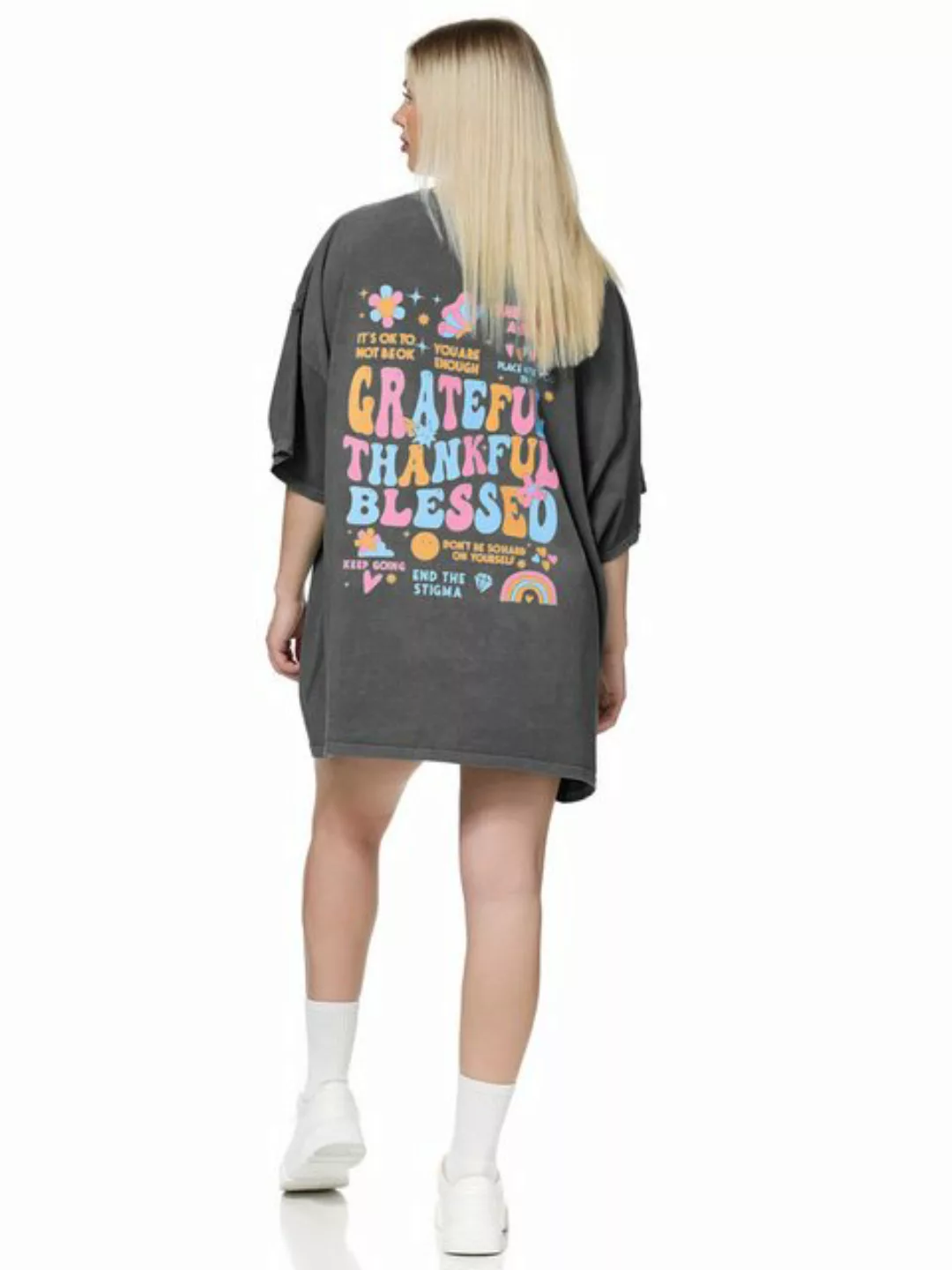 Worldclassca T-Shirt Worldclassca Oversized Print T-Shirt lang Sommer Obert günstig online kaufen