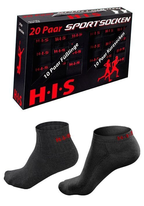 H.I.S Kurzsocken, (Set, 20 Paar), und Sneakersocken mit Frottee günstig online kaufen