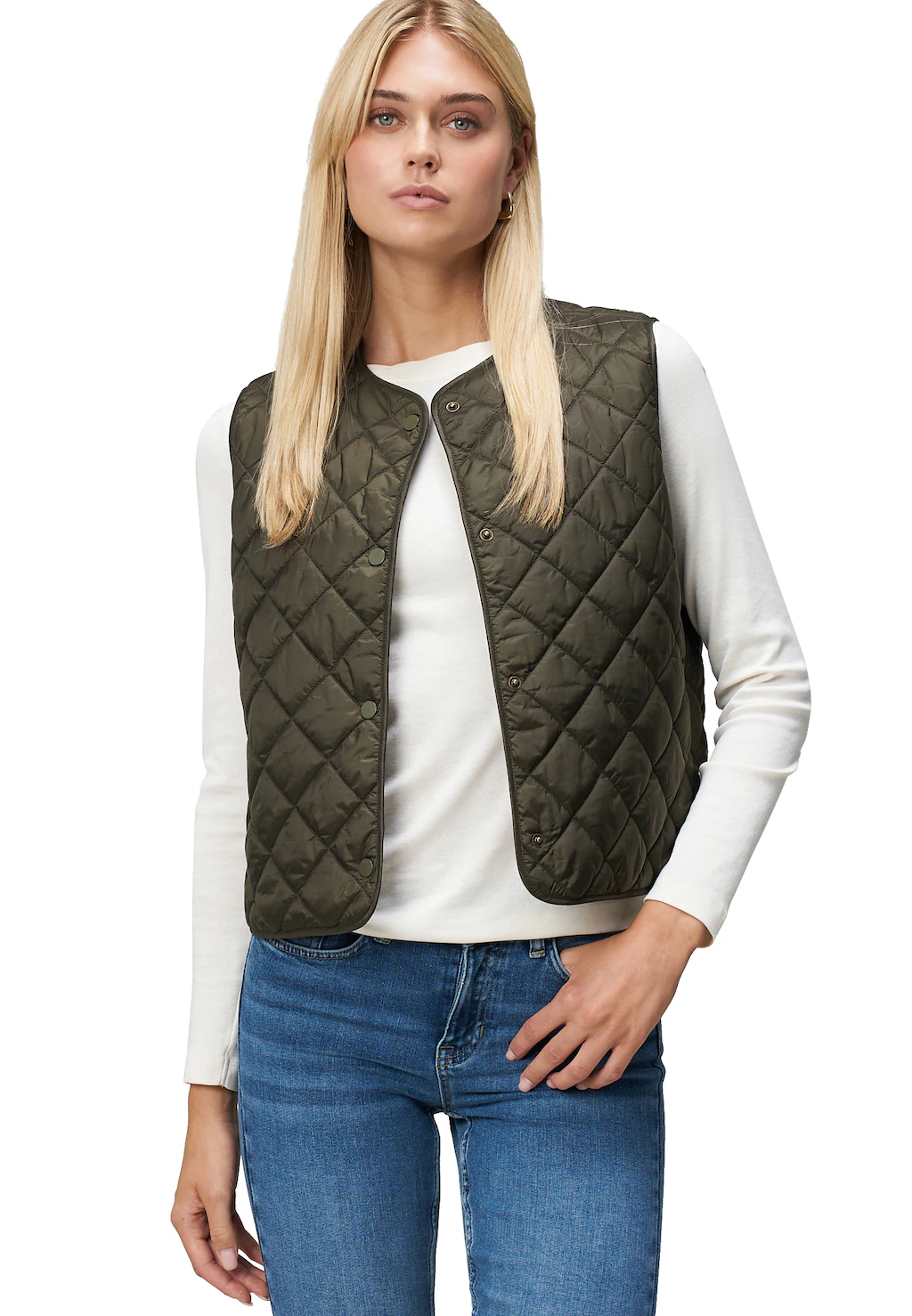 Zero Strickweste "zero Damen Steppweste mit Knopfleiste", Knopfleiste günstig online kaufen