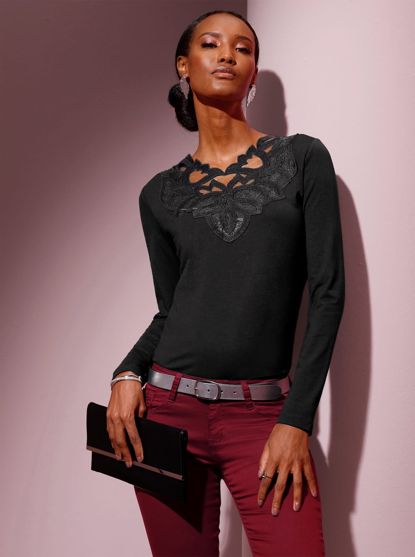 creation L Langarmshirt "Modal-Baumwoll-Shirt", (1 tlg.) günstig online kaufen