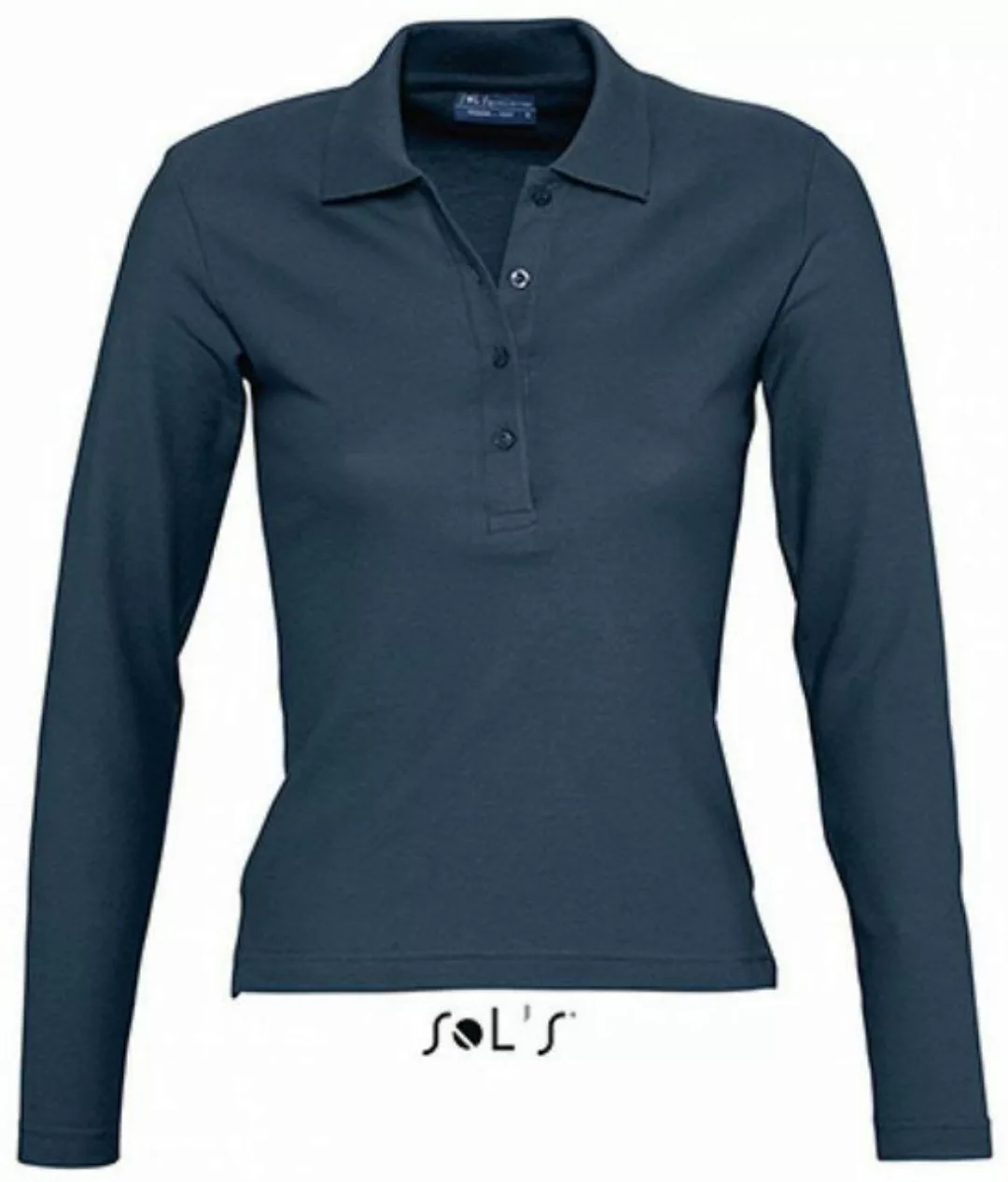 SOLS Langarmshirt Damen Longsleeve Poloshirt Podium / Vier Knöpfe günstig online kaufen