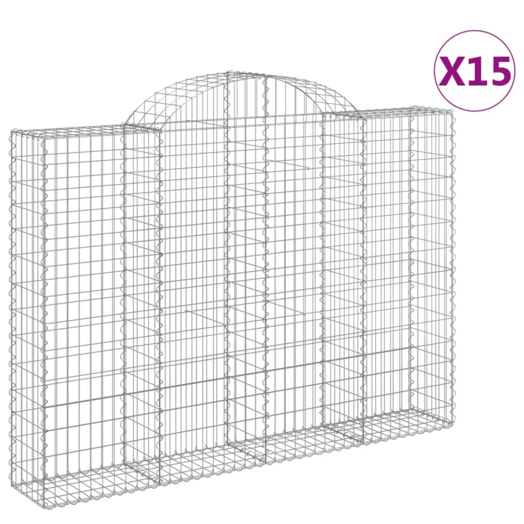 Vidaxl Gabionen Mit Hochbogen 15stk. 200x30x140/160cm Verzinktes Eisen günstig online kaufen