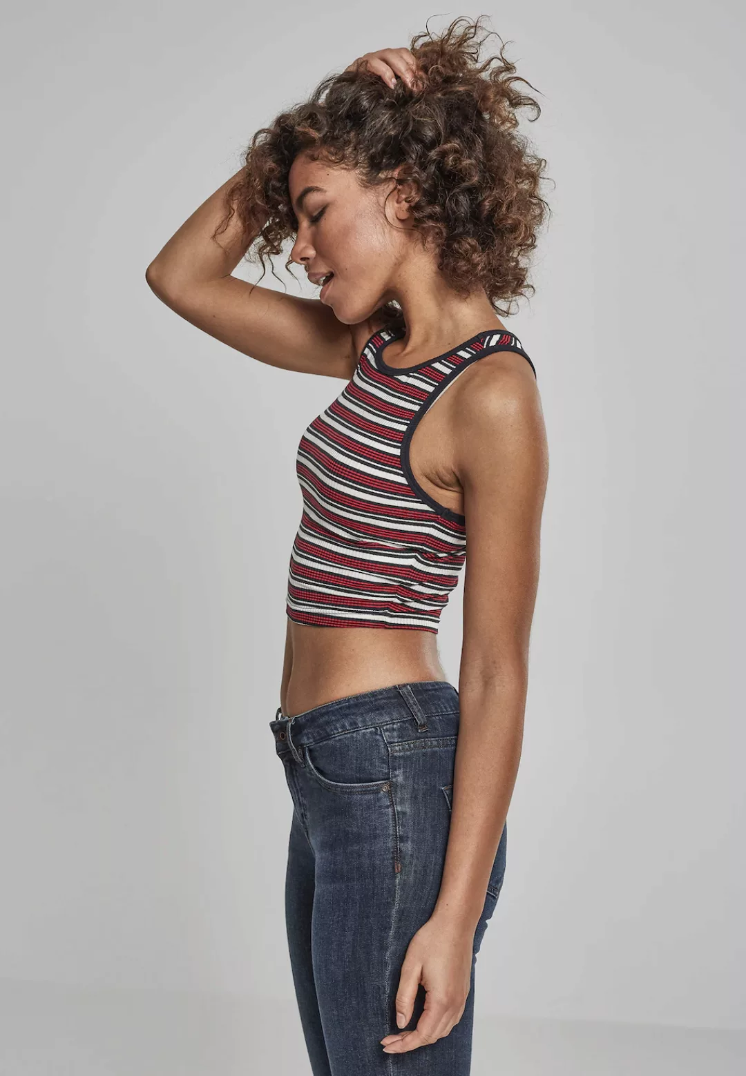 Urban Classics Damen Top Rib Stripe Cropped günstig online kaufen