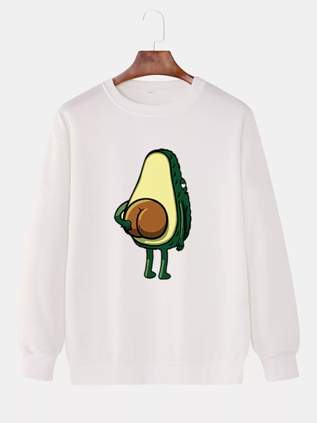 Lustige Cartoon-Avocado-Druck-Herren-Plastic Elastic Hem Loose Lounge-Sweat günstig online kaufen