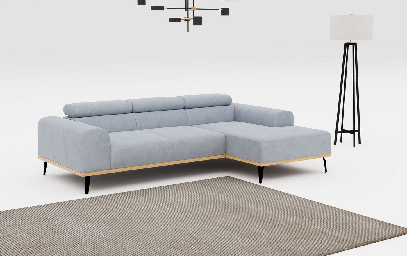 Places of Style Ecksofa "Carlo L-Form", Kopfteilverstellung günstig online kaufen