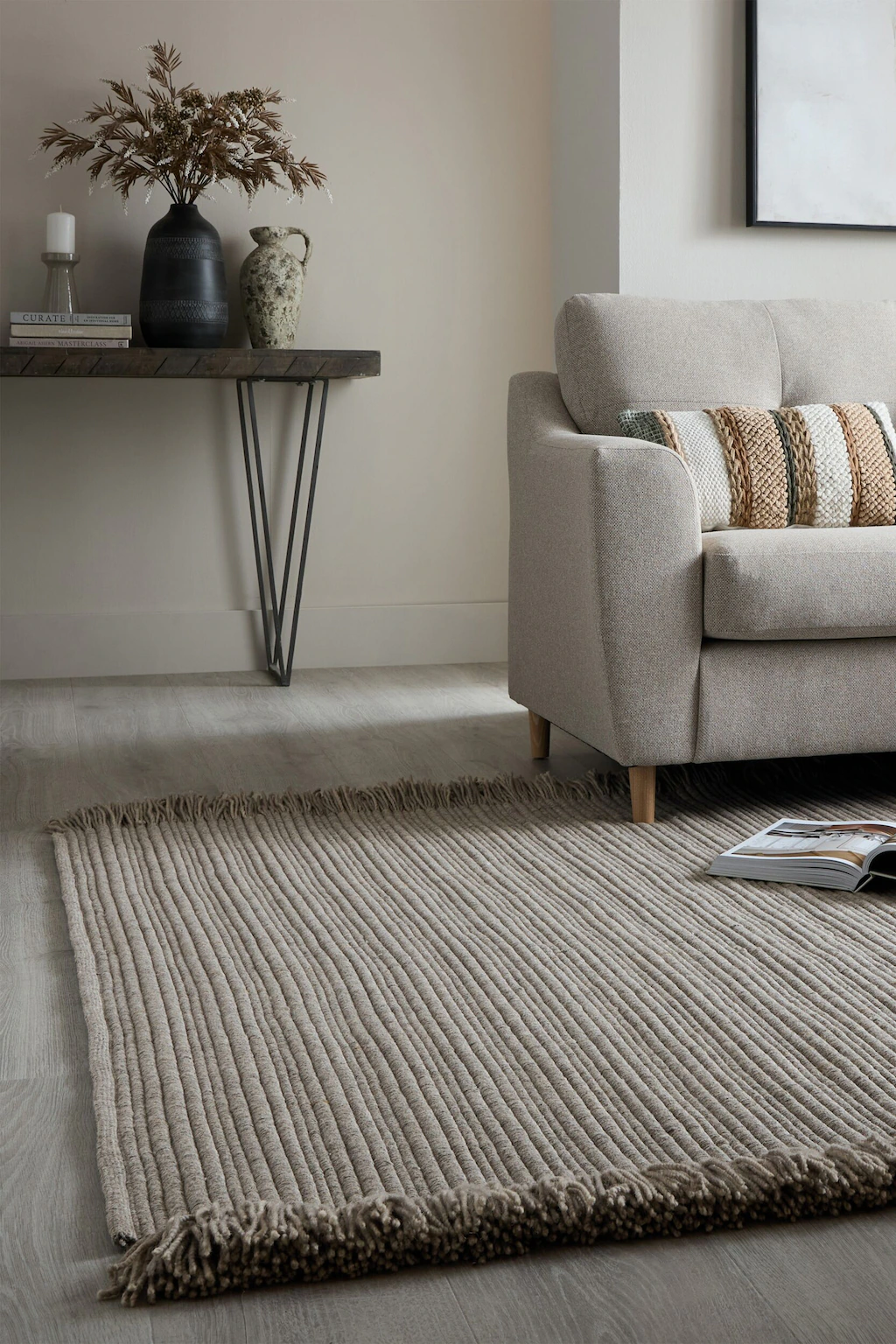FLAIR RUGS Teppich »Rene«, rechteckig, 4 mm Höhe, aus gewebter Wolle günstig online kaufen