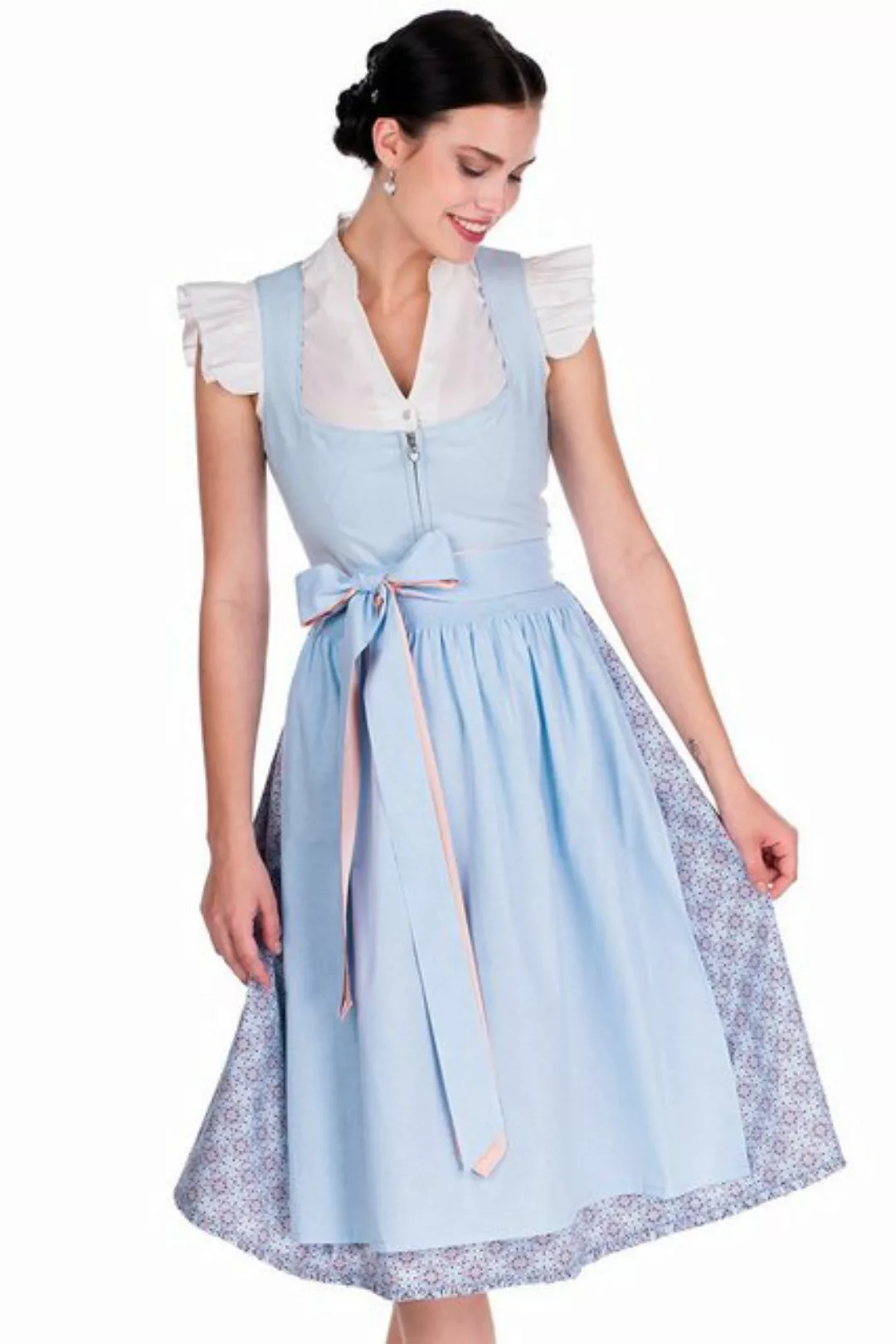 Alpenfee Tracht Dirndl Midi Dirndl 2tlg. - EILIN - eisblau günstig online kaufen