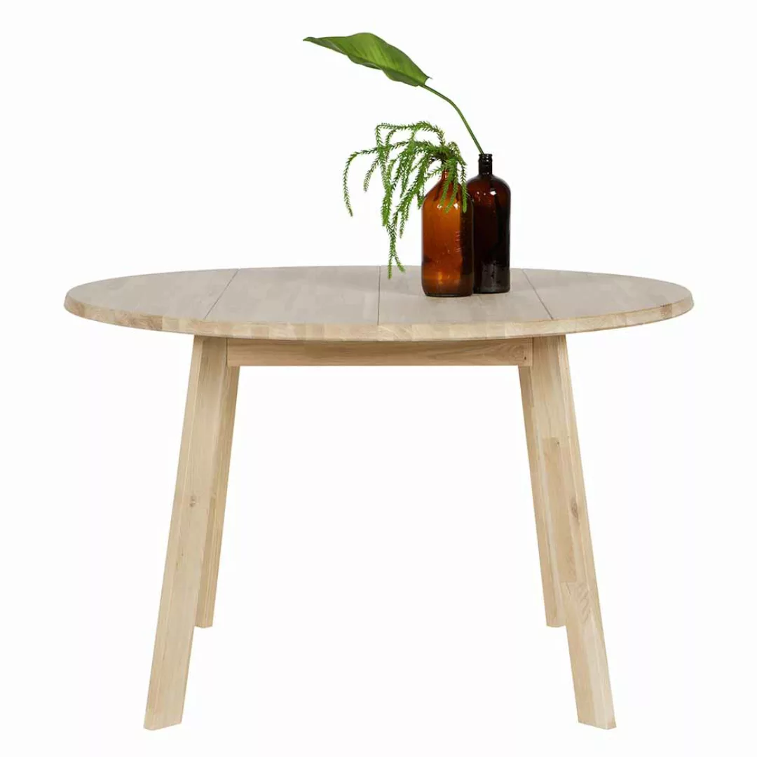 Runder Tisch aus Eiche Massivholz 120 cm günstig online kaufen
