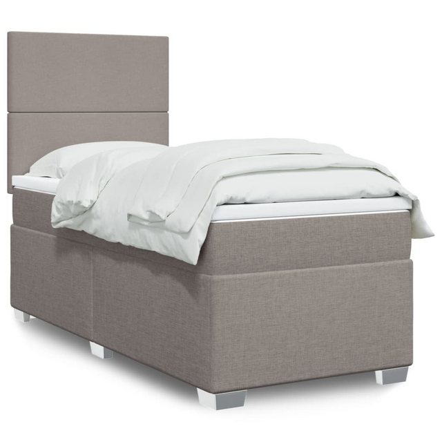 furnicato Bettgestell Boxspringbett mit Matratze Taupe 100x200 cm Stoff (1- günstig online kaufen