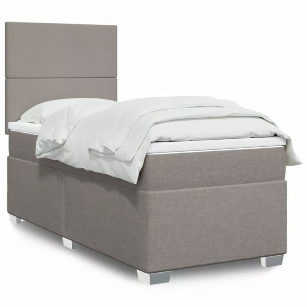 vidaXL Boxspringbett mit Matratze Taupe 100x200 cm Stoff2105598 günstig online kaufen