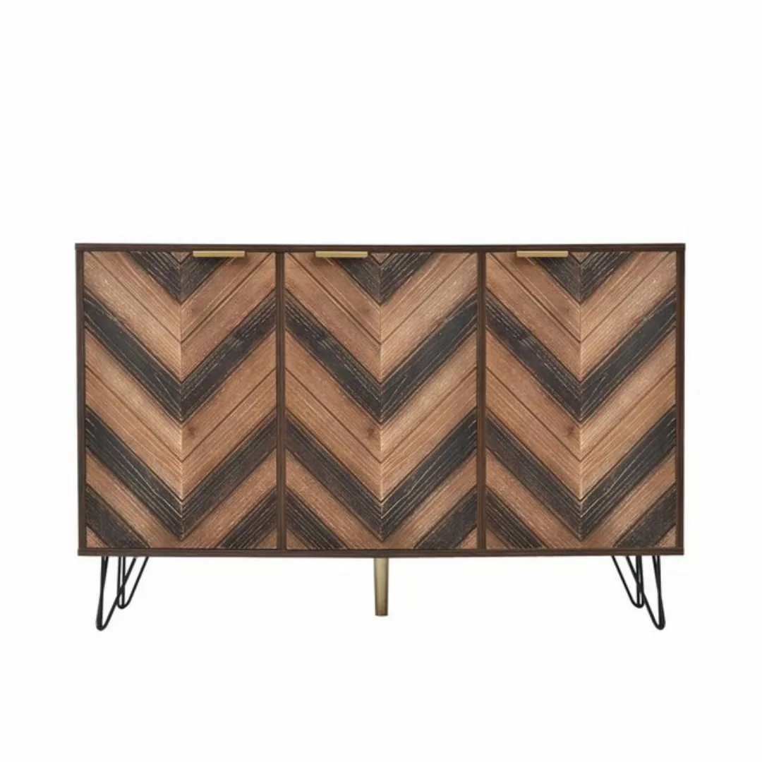 IDEASY Seitenschrank Sideboard, drei Massivholztüren, 120 x 76,5 x 38 cm, ( günstig online kaufen