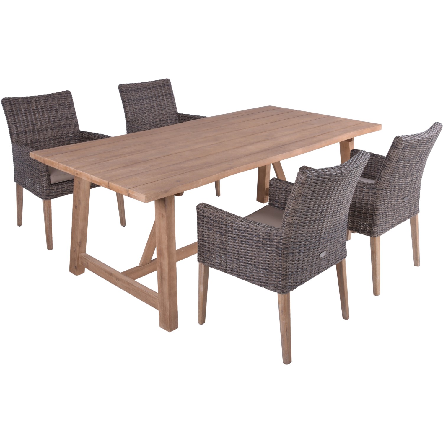 Garden Pleasure Gartenmöbel-Set 02 Oakland/Norvell 5-teilig Braun FSC® günstig online kaufen