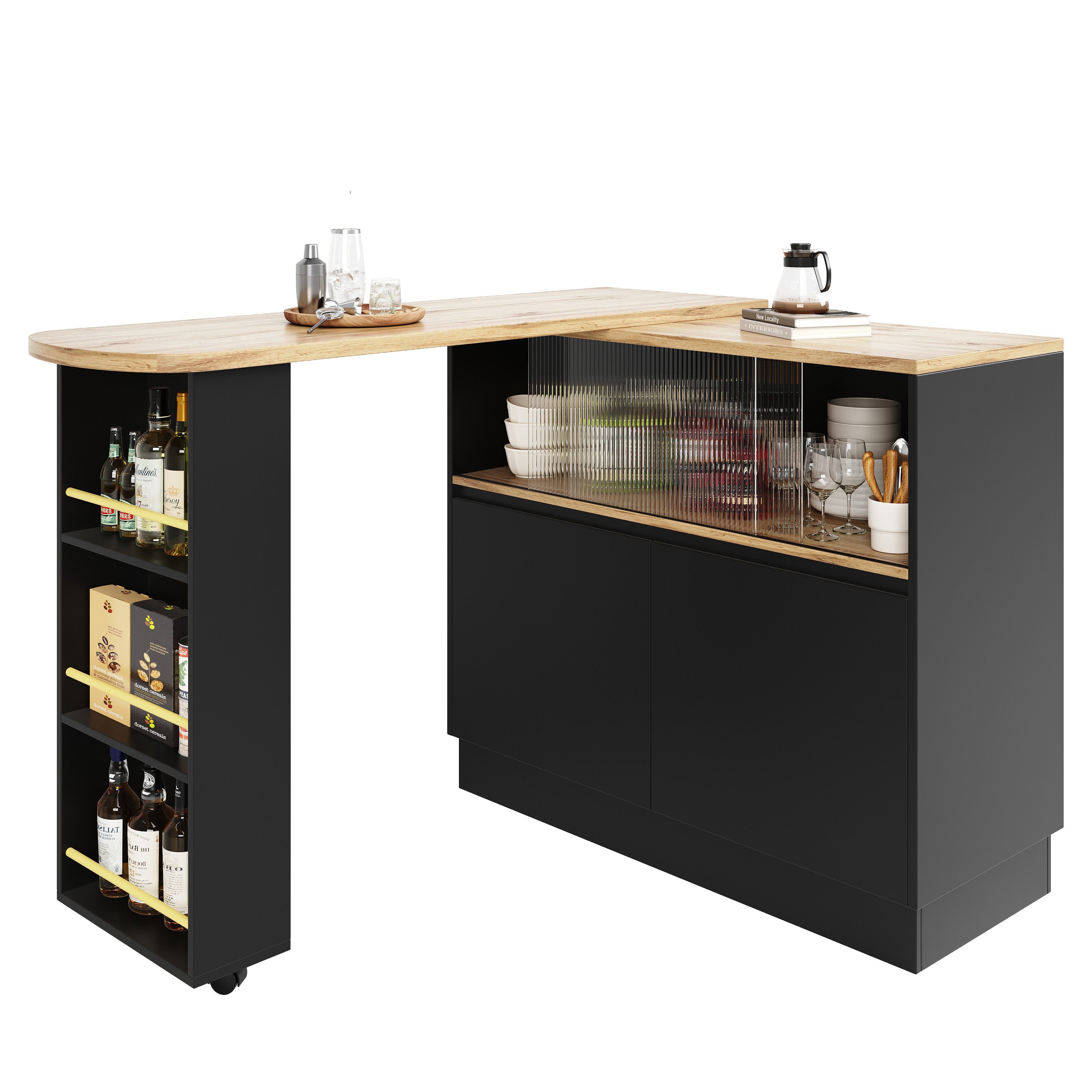 MODFU Bartisch 360° drehbare Essbar (ausziehbar günstig online kaufen