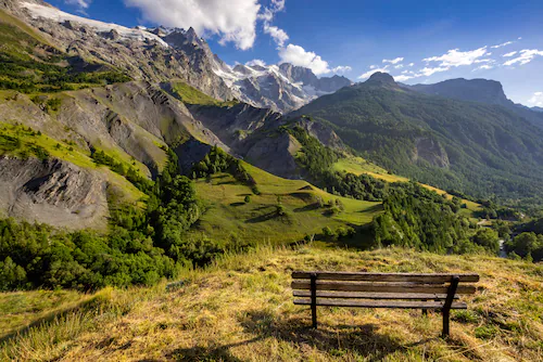 Papermoon Fototapete »BERGE-NATUR LANDSCHAFT GEBIRGE ALPEN BÄUME WALD TAPET günstig online kaufen