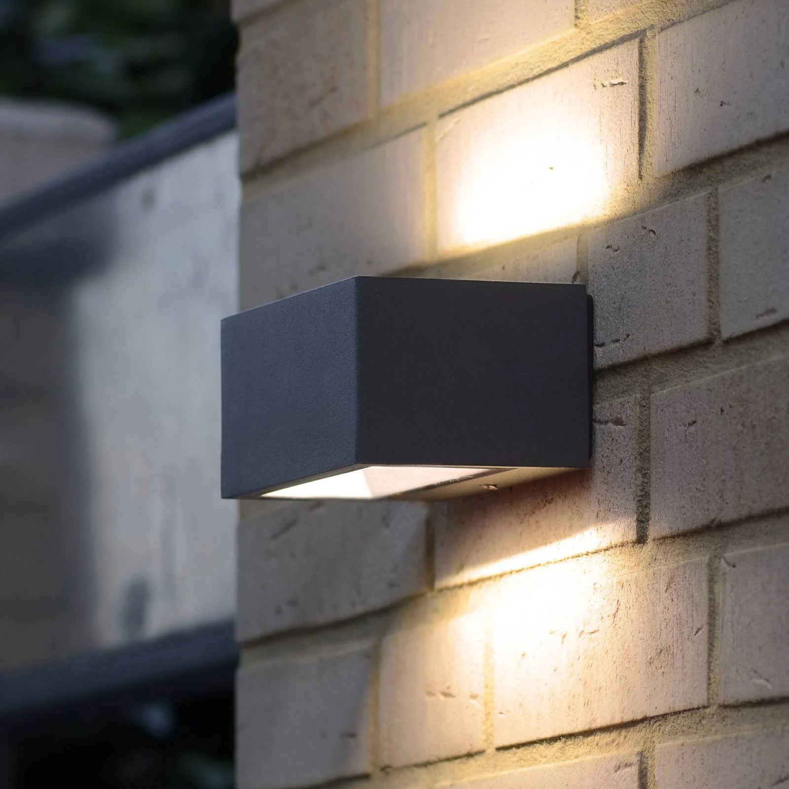 Außenwandlampe Gemini eckig anthrazit 16cm 3.000K günstig online kaufen