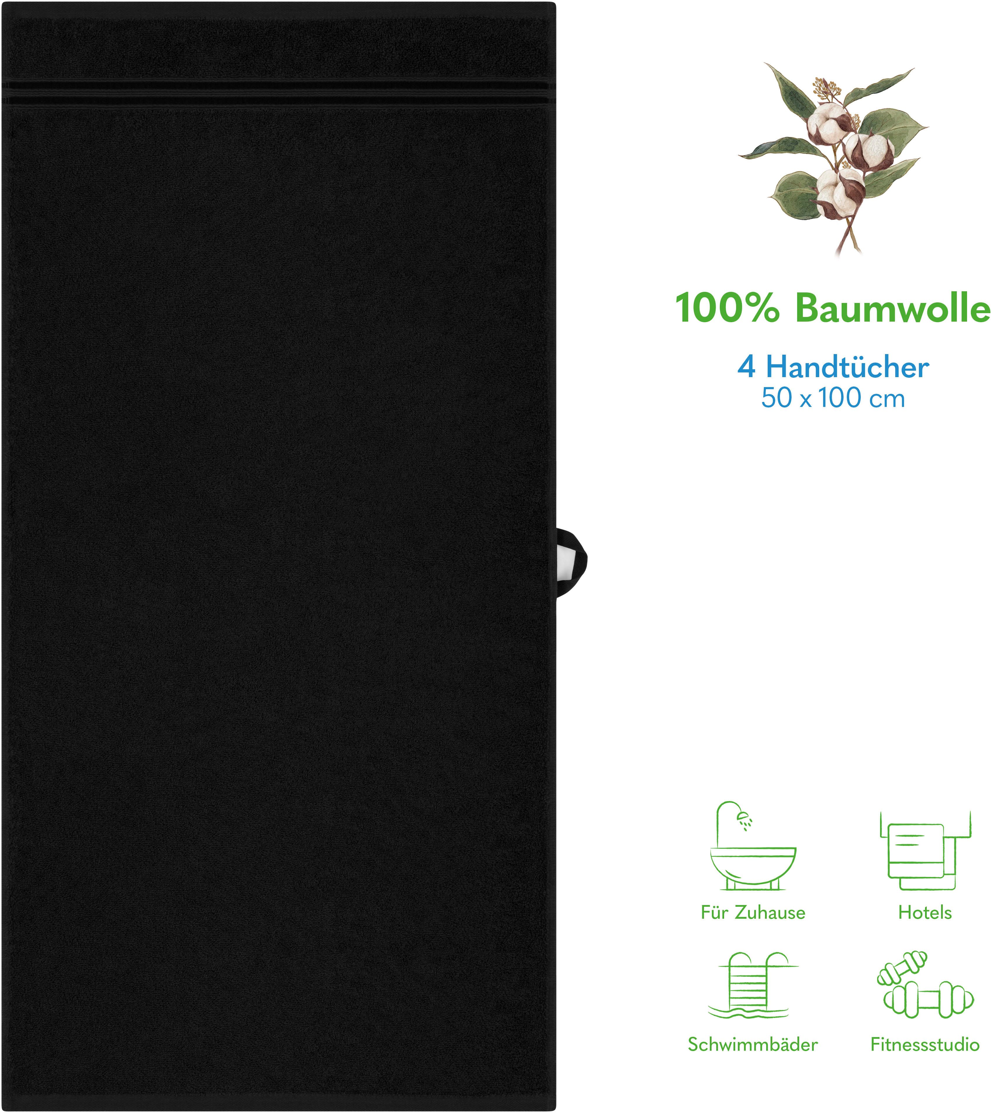 HAMMETEX Handtuch Set »4er Set Handtücher 50x100 cm, 100% Baumwolle, Weich günstig online kaufen