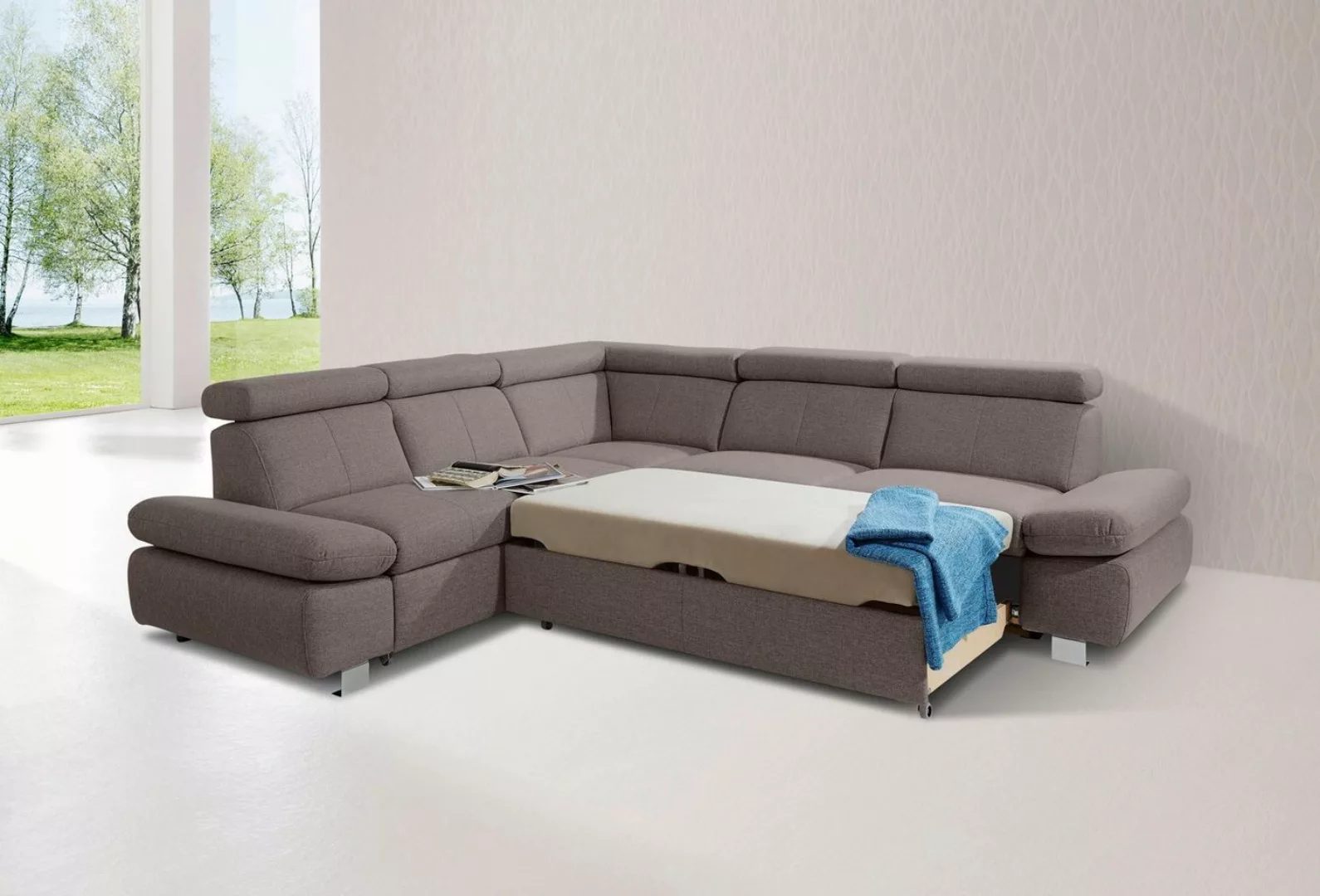 exxpo - sofa fashion Ecksofa "Happy, bequem, tolle Detailverarbeitung, zeit günstig online kaufen