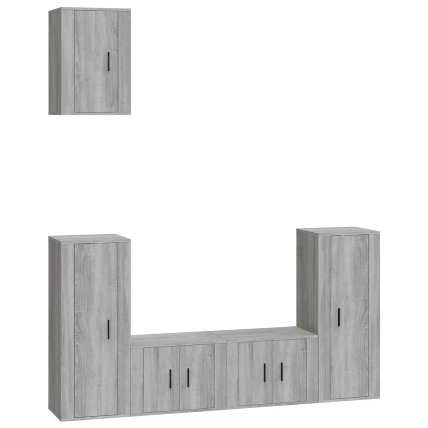 vidaXL TV-Schrank 5-tlg TV-Schrank-Set Grau Sonoma Spanplatte TV-Lowboard F günstig online kaufen