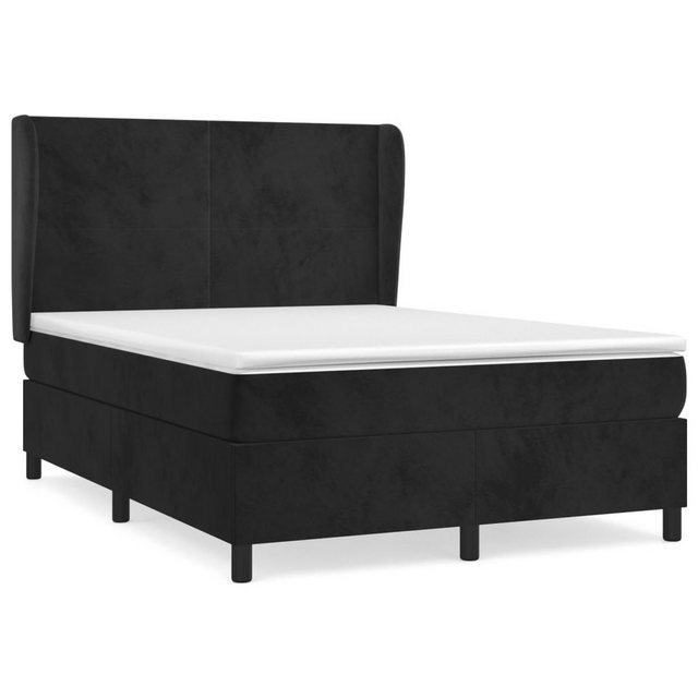 vidaXL Bettgestell Boxspringbett mit Matratze Schwarz 140x200 cm Samt Bett günstig online kaufen