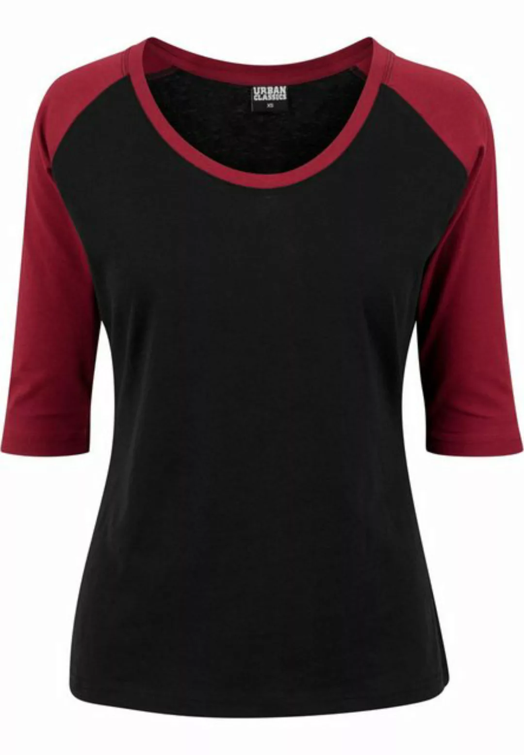URBAN CLASSICS Kurzarmshirt Urban Classics Damen Ladies 3/4 Contrast Raglan günstig online kaufen