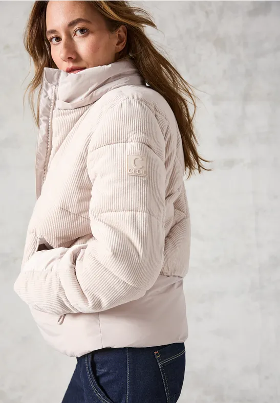 Cord-Mix Puffer Jacke günstig online kaufen