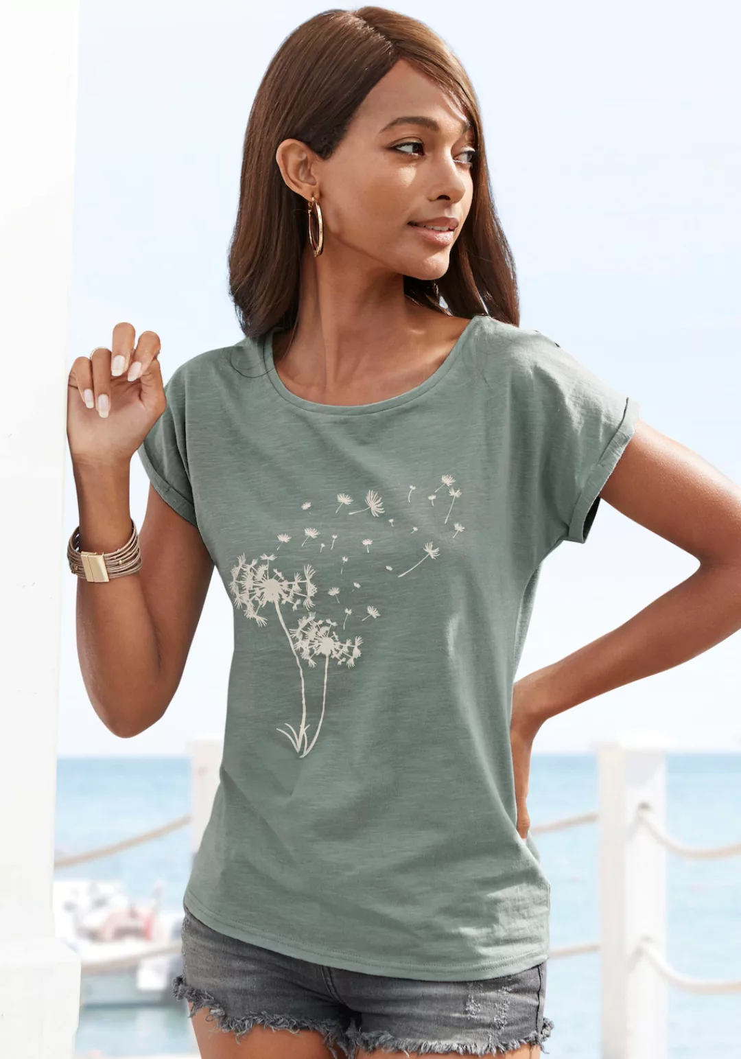 Vivance T-Shirt (1-tlg) mit Frontdruck "Pusteblume günstig online kaufen